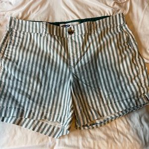 Old Navy Green and White Stripe Shorts